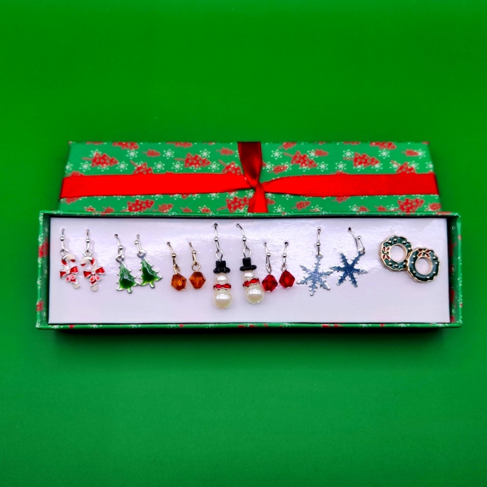 Avon Christmas Earrings set of 7